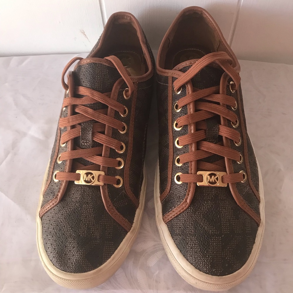 Unisex Signature MK Michael Kors Perforated Shoes Brown